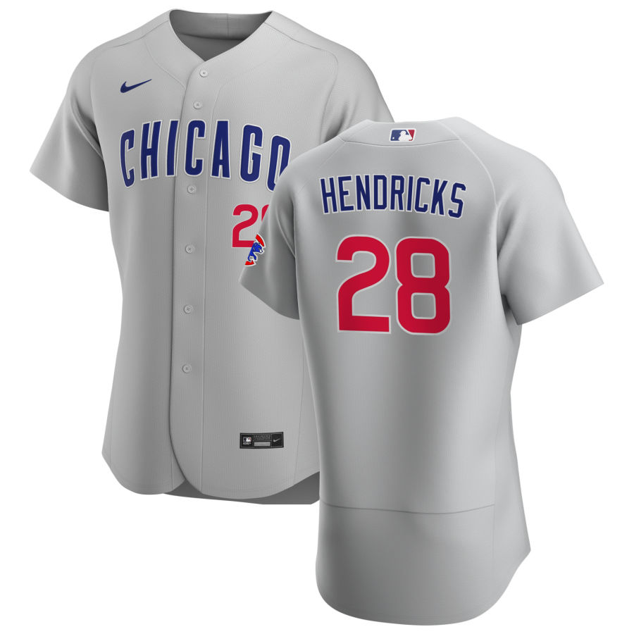 Personalized Chicago Cubs #28 Kyle Hendricks Men’s Gray Road 2020 Authentic Team Jersey