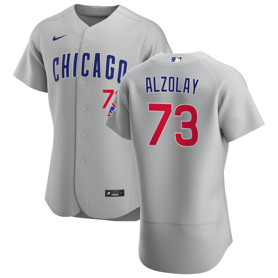 Personalized Chicago Cubs #73 Adbert Alzolay Men’s Gray Road 2020 Authentic Team Jersey