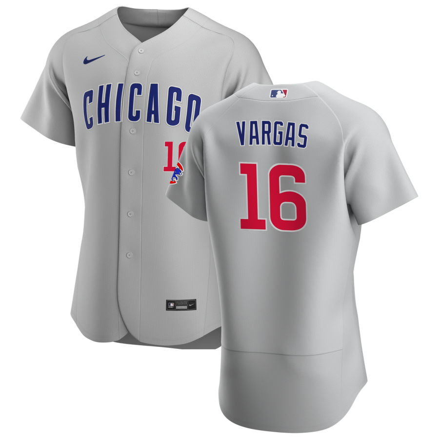 Personalized Chicago Cubs #16 Ildemaro Vargas Men’s Gray Road 2020 Authentic Team Jersey