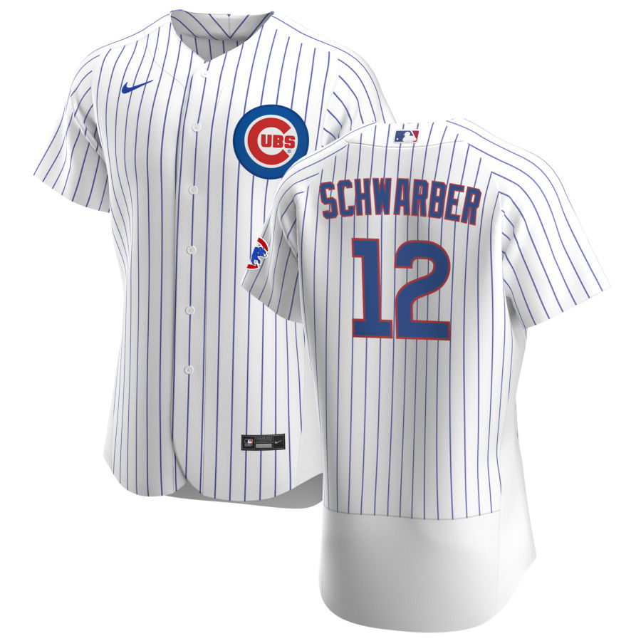 Personalized Chicago Cubs #12 Kyle Schwarber Men’s White Home 2020 Authentic Player Jersey