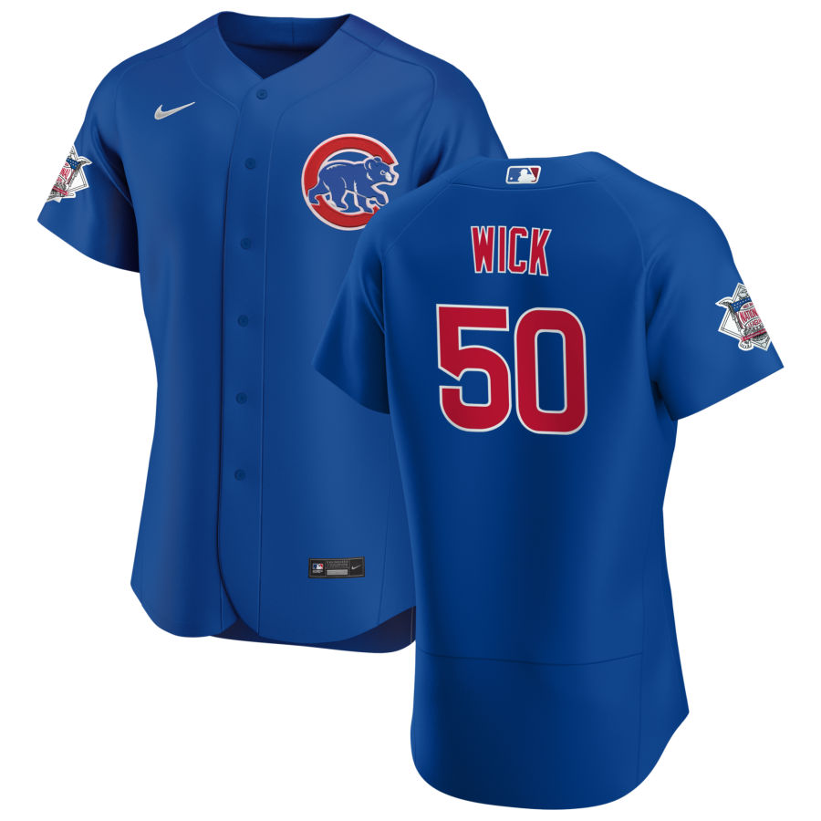 Personalized Chicago Cubs #50 Rowan Wick Men’s Royal Alternate 2020 Authentic Player Jersey