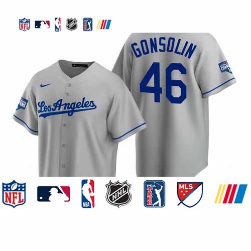 Personalized Youth Los Angeles Dodgers 16 Tony Gonsolin Gray 2020 World Series Champions Road Jersey