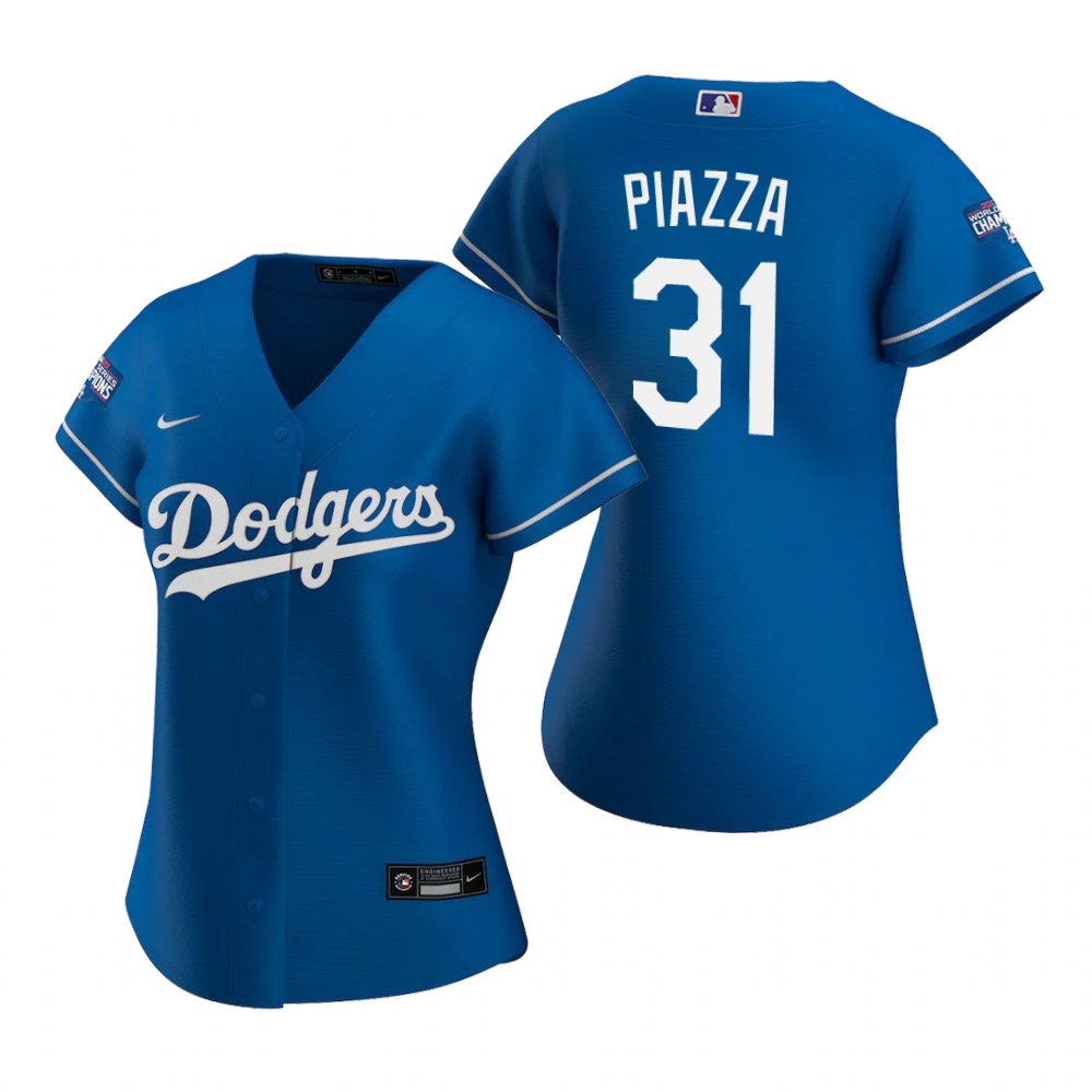 Personalized Women Los Angeles Dodgers 31 Mike Piazza Royal 2020 World Series Champions Jersey