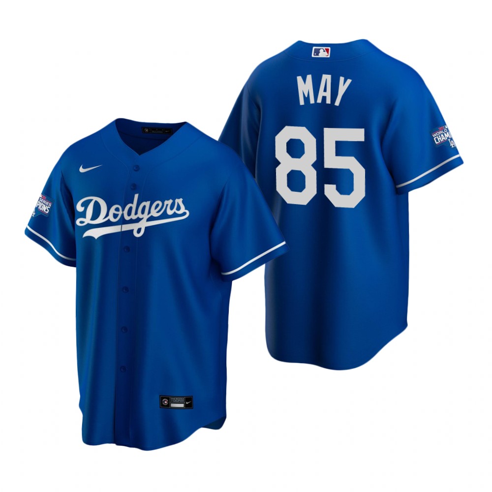 Personalized Los Angeles Dodgers 85 Dustin May Royal 2020 World Series Champions Jersey