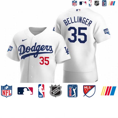 Personalized Los Angeles Dodgers Cody Bellinger White 2020 World Series Champions Authentic Jersey
