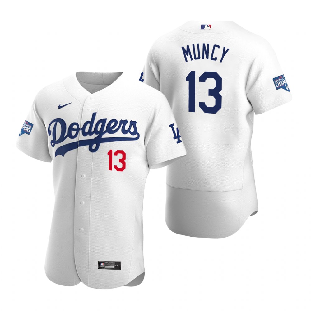 Personalized Los Angeles Dodgers 13 Max Muncy White 2020 World Series Champions Authentic Jersey