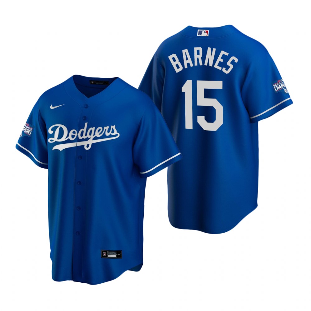 Personalized Los Angeles Dodgers #15 Austin Barnes Royal 2020 World Series Champions Jersey