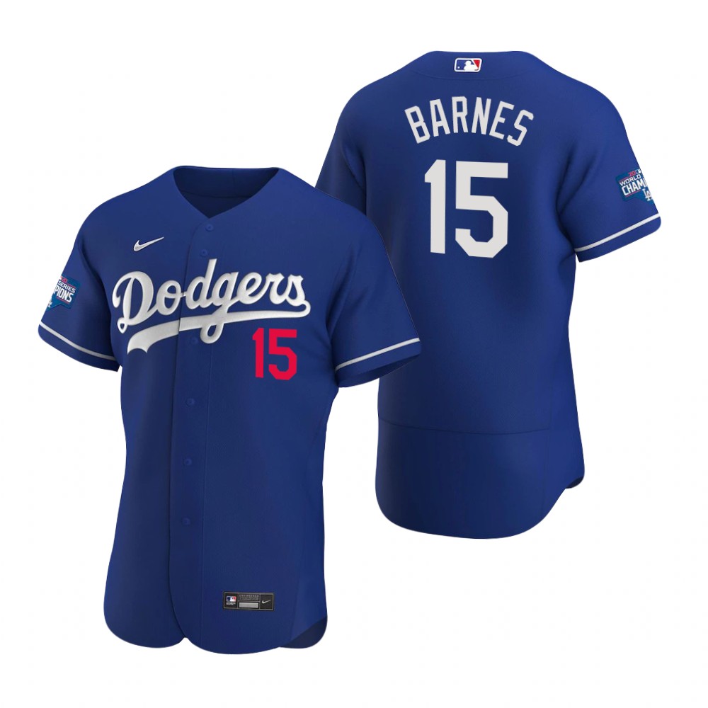 Personalized Los Angeles Dodgers #15 Austin Barnes Royal 2020 World Series Champions Authentic Jersey