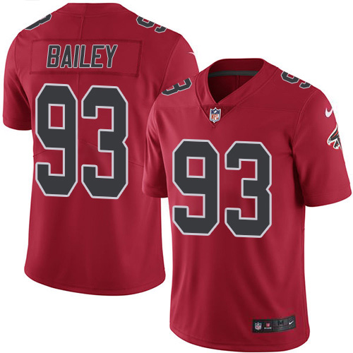 Personalized Falcons #93 Allen Bailey Red Men’s Stitched NFL Limited Rush Jersey