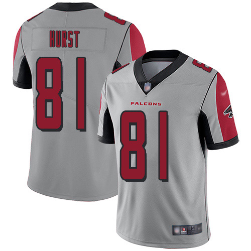 Personalized Falcons #81 Hayden Hurst Silver Men’s Stitched NFL Limited Inverted Legend Jersey