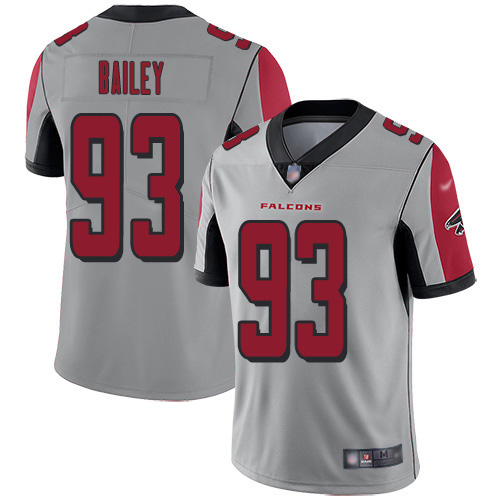 Personalized Falcons #93 Allen Bailey Silver Men’s Stitched NFL Limited Inverted Legend Jersey
