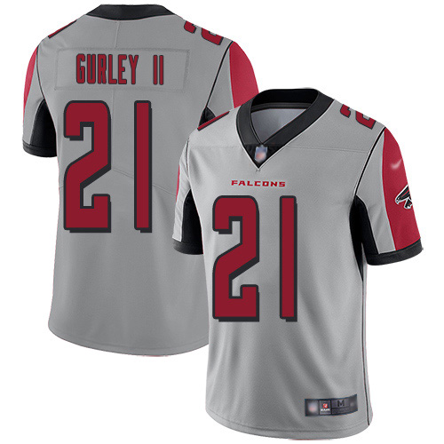 Personalized Falcons #21 Todd Gurley II Silver Men’s Stitched NFL Limited Inverted Legend Jersey