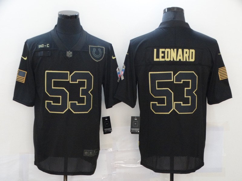Personalized Colts 53 Darius Leonard Black 2020 Salute To Service Limited Jersey