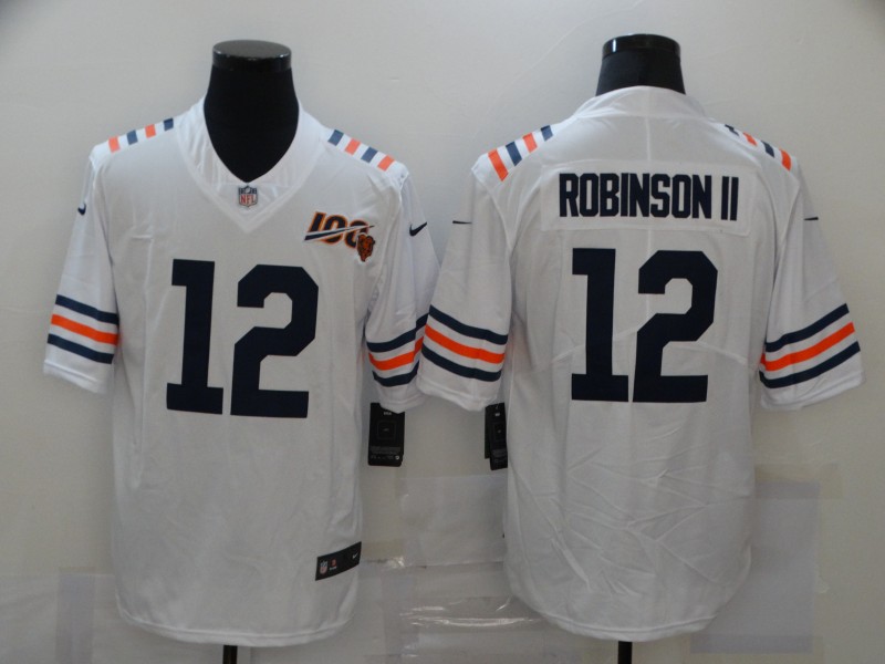 Personalized Bears 12 Allen Robinson II White 100th Season Untouchable Limited Jersey
