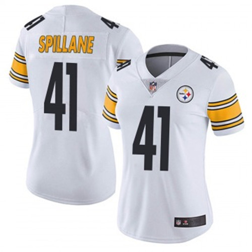 Personalized Women Steelers #41 Robert Spillane Limited White Jerseys