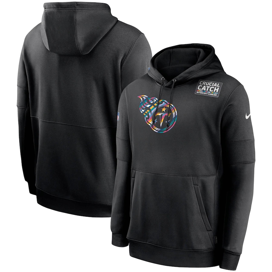 Personalized Tennessee Titans 2020 NFL Crucial Catch Sideline Performance Pullover Hoodie Black