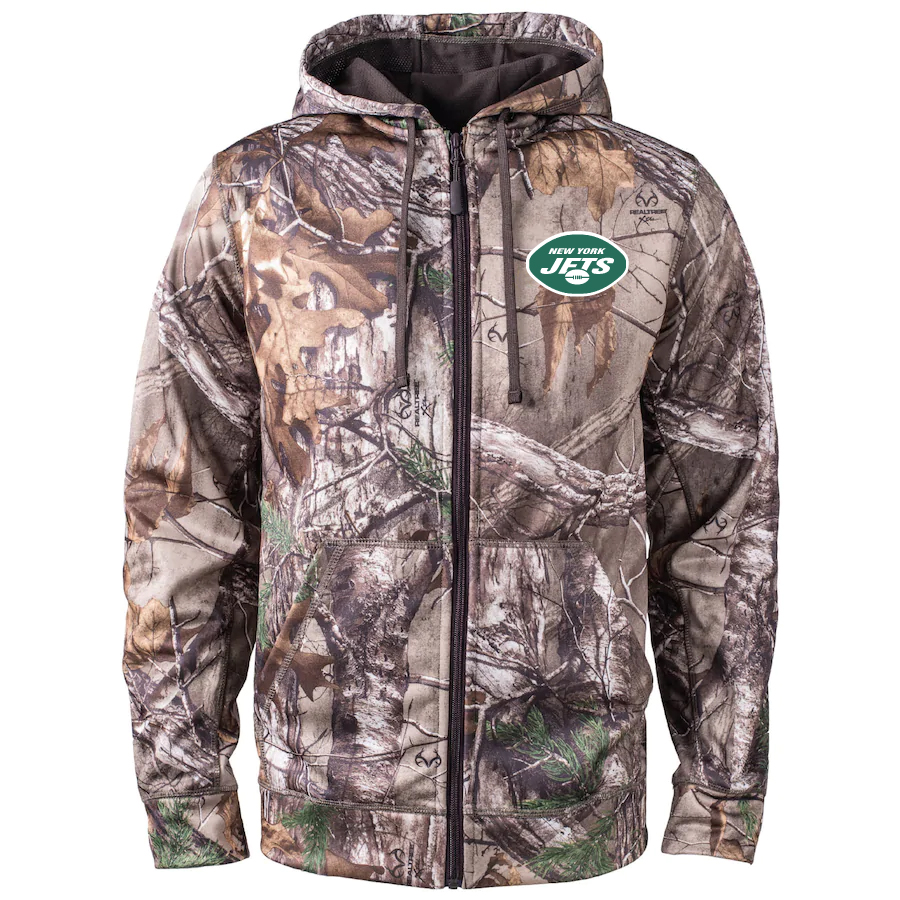 Personalized New York Jets 2020 NFL Men’s Realtree Camo Full-Zip Hoodie