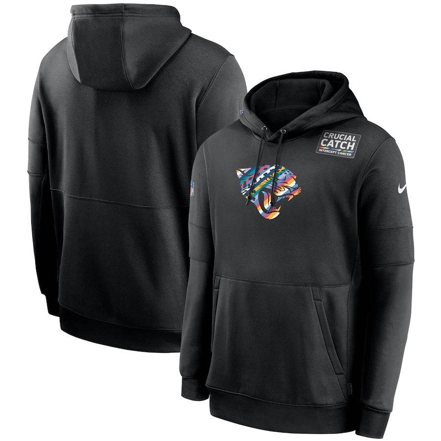 Personalized Jacksonville Jaguars 2020 NFL Crucial Catch Sideline Performance Pullover Hoodie Black