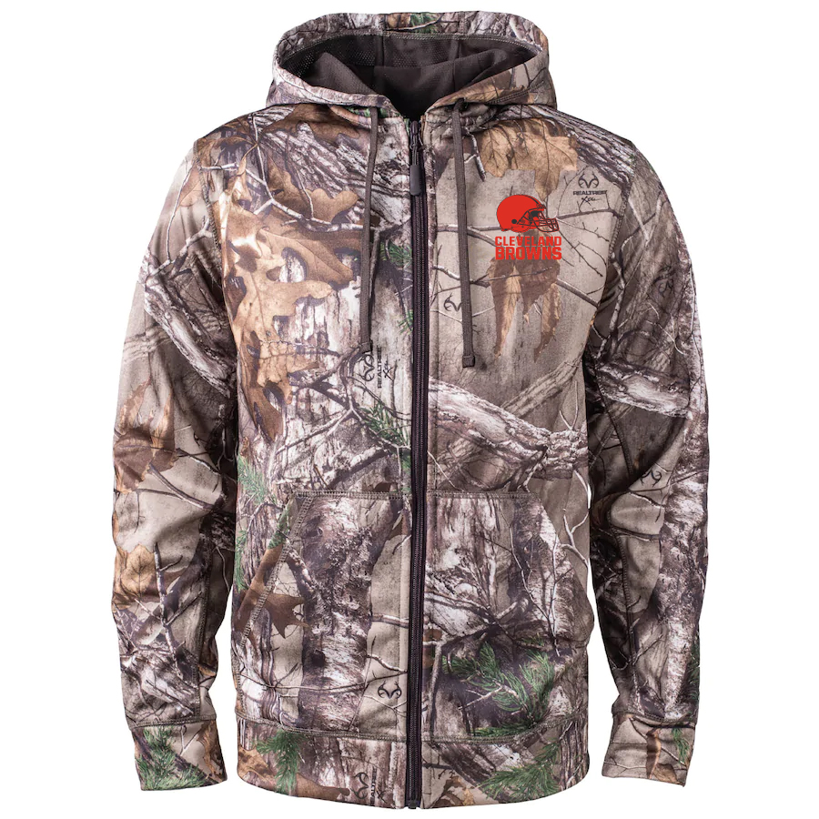 Personalized Cleveland Browns 2020 NFL Men’s Realtree Camo Full-Zip Hoodie