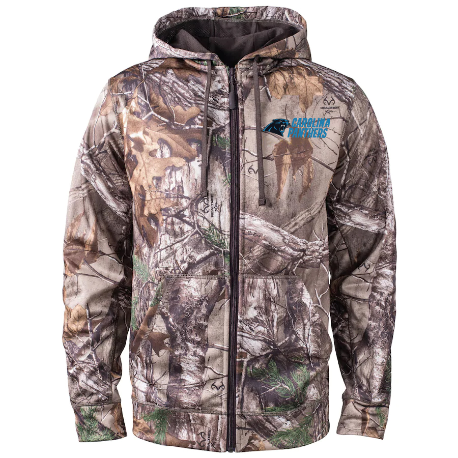 Personalized Carolina Panthers 2020 NFL Men’s Realtree Camo Full-Zip Hoodie