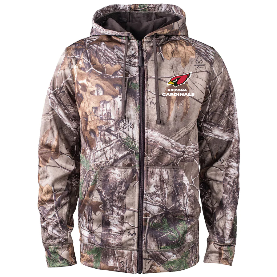 Personalized Arizona Cardinals 2020 NFL Men’s Realtree Camo Full-Zip Hoodie