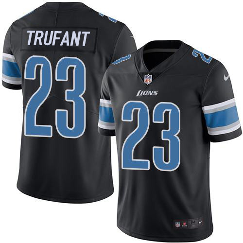 Personalized Lions #23 Desmond Trufant Black Men’s Stitched NFL Limited Rush Jersey