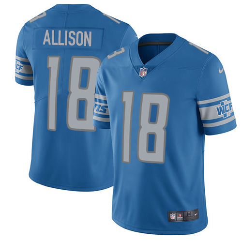 Personalized Lions #18 Geronimo Allison Blue Team Color Men’s Stitched NFL Untouchable Limited Jersey