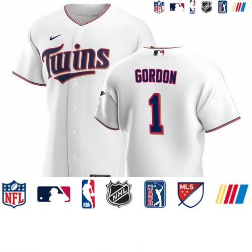 Personalized Minnesota Twins #1 Nick Gordon Men’s White Home 2020 Authentic Player MLB Jersey