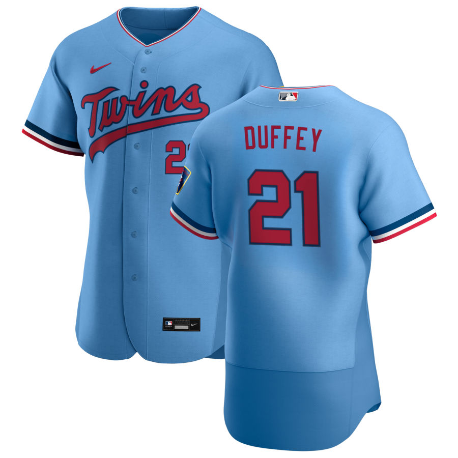 Personalized Minnesota Twins #21 Tyler Duffey Men’s Light Blue Alternate 2020 Authentic Team MLB Jersey