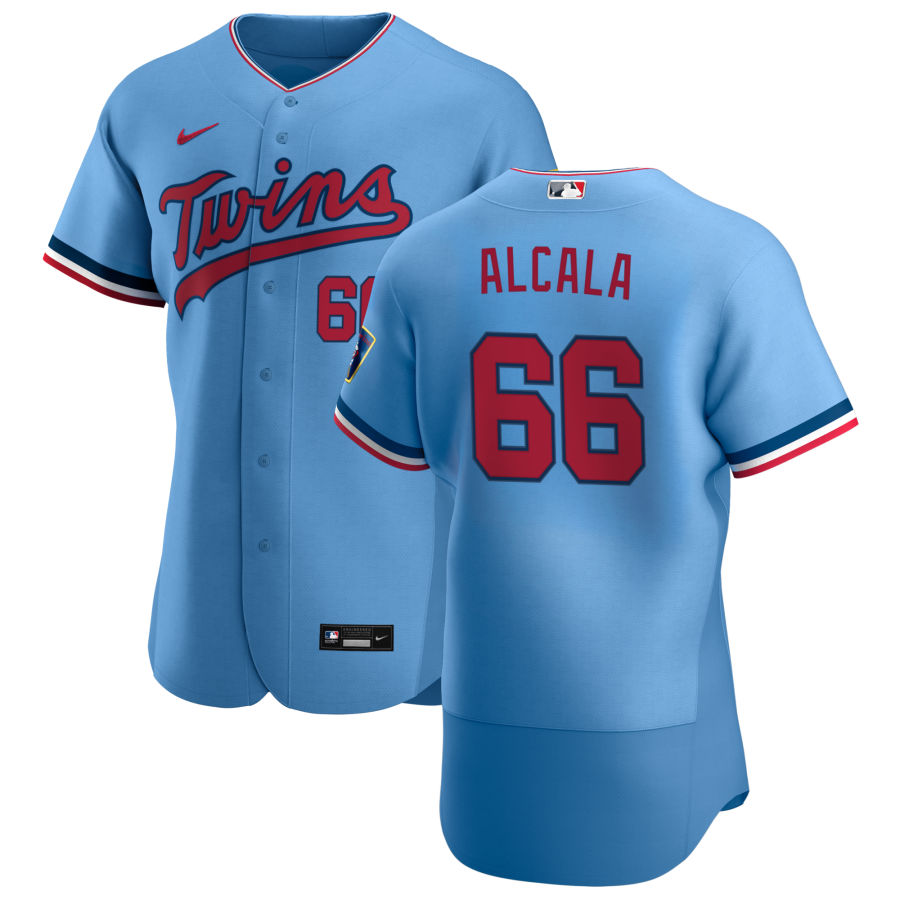 Personalized Minnesota Twins #66 Jorge Alcala Men’s Light Blue Alternate 2020 Authentic Team MLB Jersey
