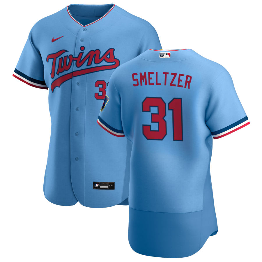 Personalized Minnesota Twins #31 Devin Smeltzer Men’s Light Blue Alternate 2020 Authentic Team MLB Jersey