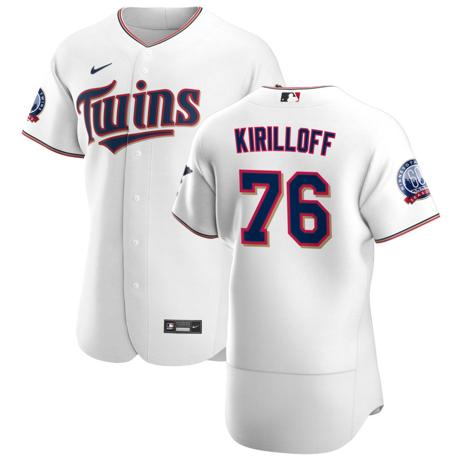 Personalized Minnesota Twins #76 Alex Kirilloff Men’s White Home 2020 60th Season Authentic Team MLB Jersey