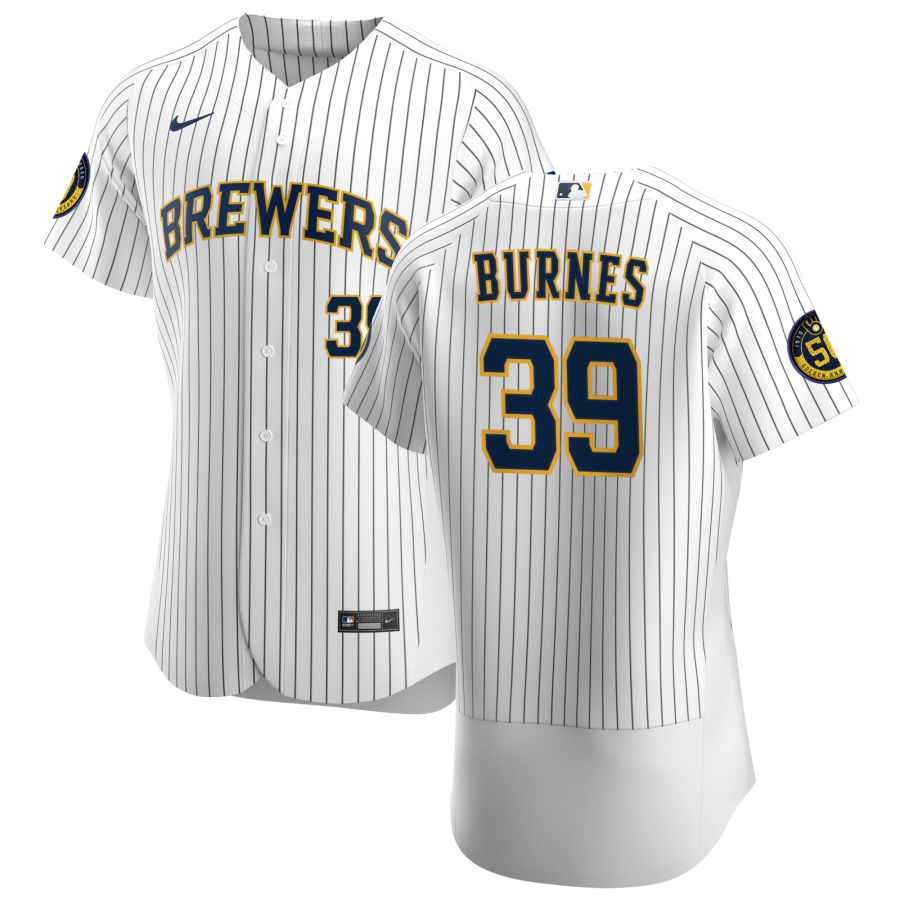 Personalized Milwaukee Brewers #39 Corbin Burnes Men’s White Home 2020 Authentic Player MLB Jersey