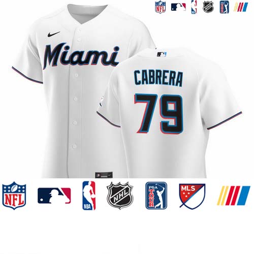 Personalized Miami Marlins #79 Edward Cabrera Men’s White Home 2020 Authentic Player MLB Jersey