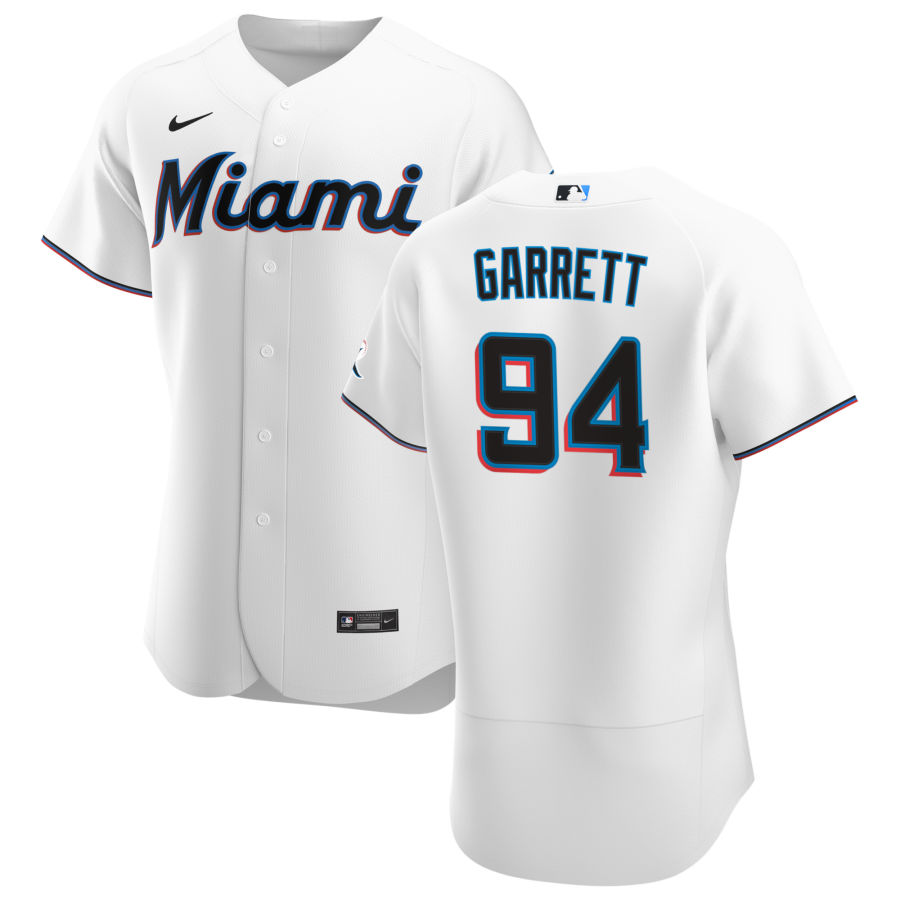 Personalized Miami Marlins #94 Braxton Garrett Men’s White Home 2020 Authentic Player MLB Jersey
