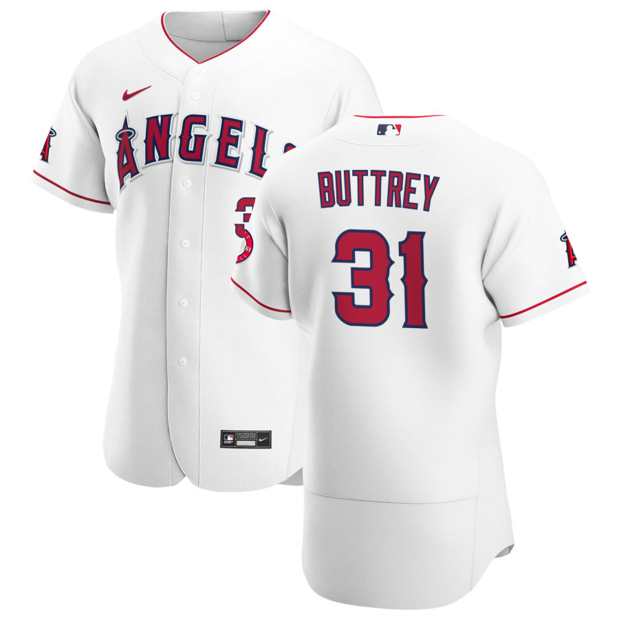 Personalized Los Angeles Angels #31 Ty Buttrey Men’s White Home 2020 Authentic Player MLB Jersey