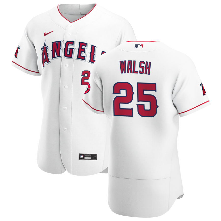 Personalized Los Angeles Angels #25 Jared Walsh Men’s White Home 2020 Authentic Player MLB Jersey