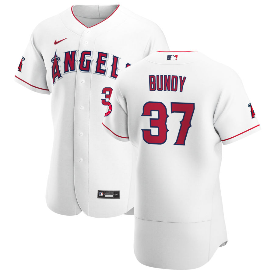 Personalized Los Angeles Angels #37 Dylan Bundy Men’s White Home 2020 Authentic Player MLB Jersey