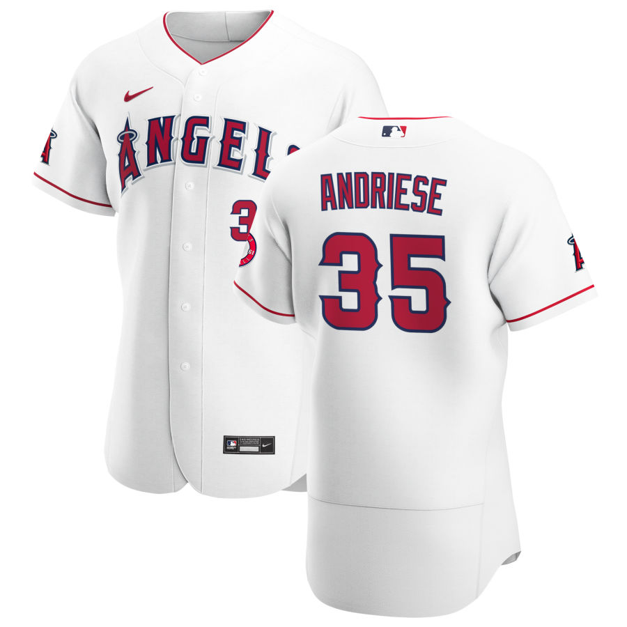 Personalized Los Angeles Angels #35 Matt Andriese Men’s White Home 2020 Authentic Player MLB Jersey