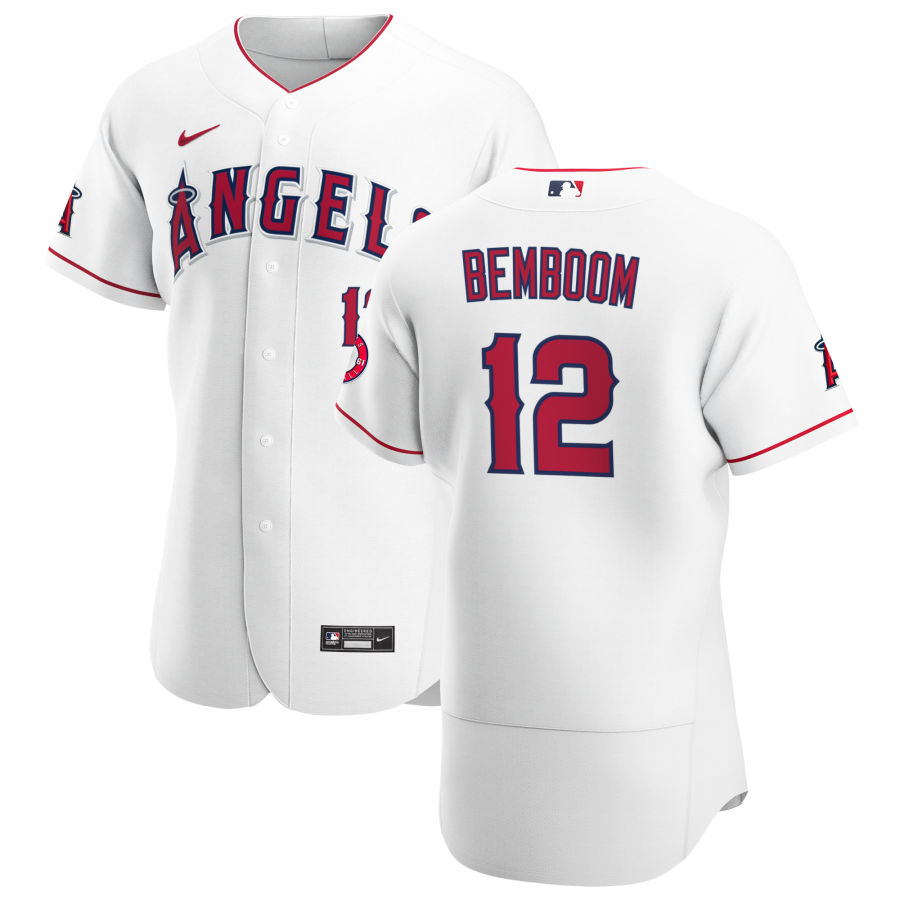 Personalized Los Angeles Angels #12 Anthony Bemboom Men’s White Home 2020 Authentic Player MLB Jersey