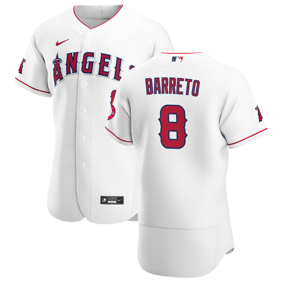 Personalized Los Angeles Angels #8 Franklin Barreto Men’s White Home 2020 Authentic Player MLB Jersey