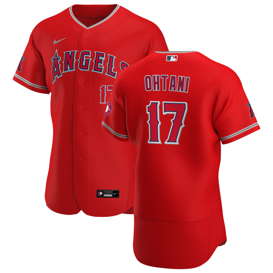Personalized Los Angeles Angels #17 Shohei Ohtani Men’s Red Alternate 2020 Authentic Player MLB Jersey