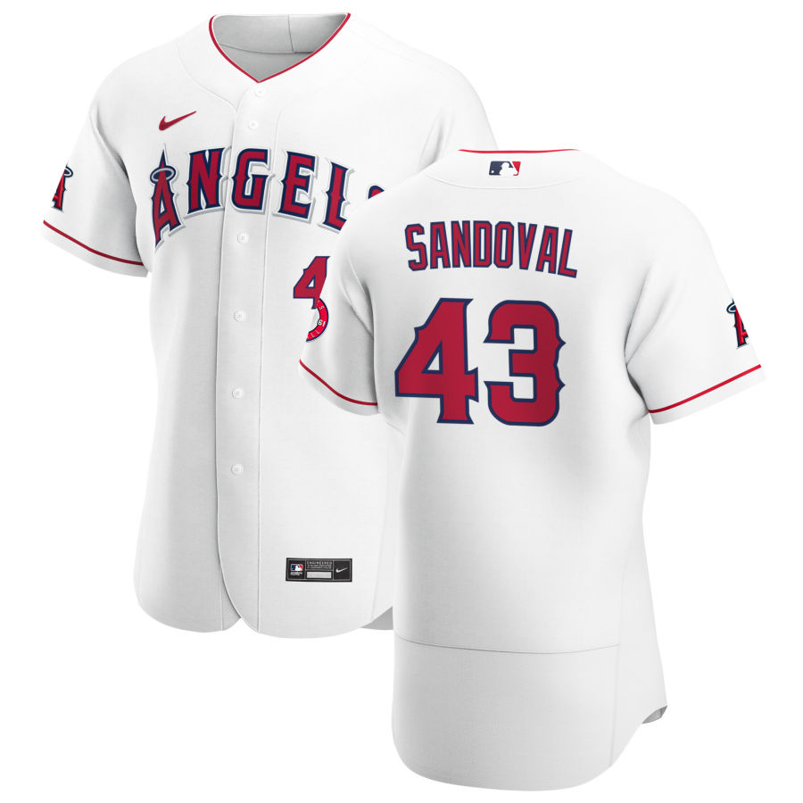Personalized Los Angeles Angels #43 Patrick Sandoval Men’s White Home 2020 Authentic Player MLB Jersey