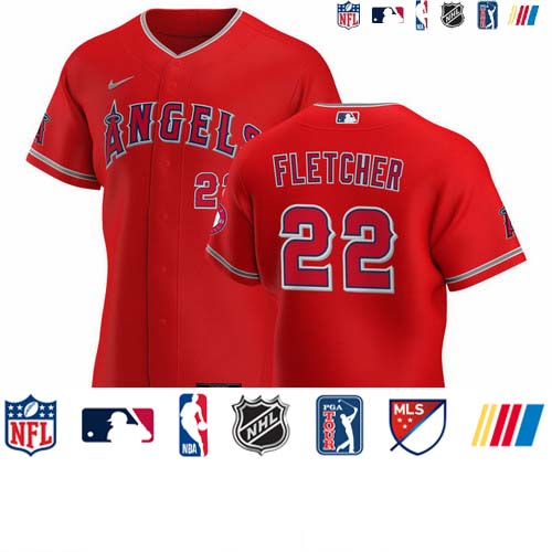 Personalized Los Angeles Angels #22 David Fletcher Men’s Red Alternate 2020 Authentic Player MLB Jersey