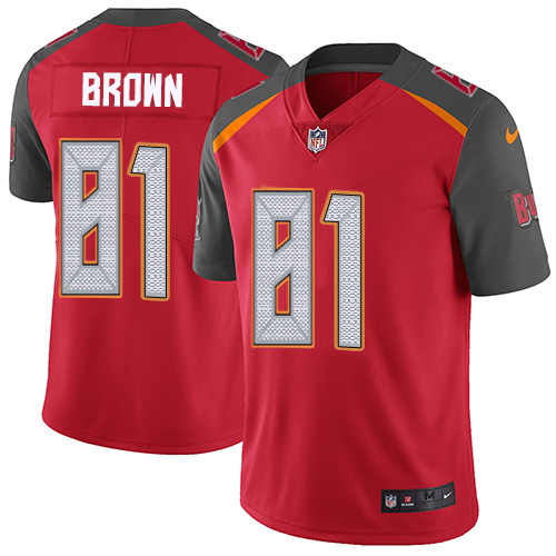 Personalized Youth Buccaneers #81 Antonio Brown Red Team Color Youth Stitched NFL Untouchable Limited Jersey