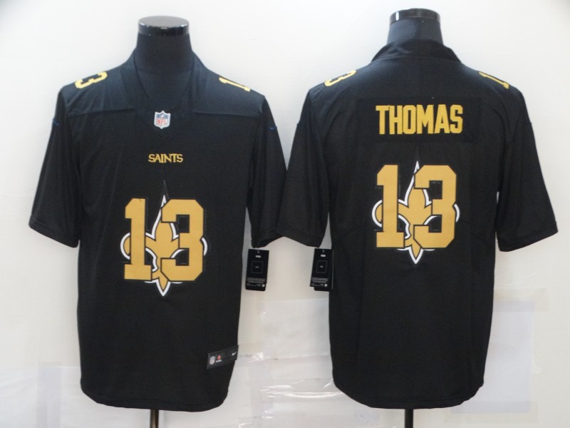 Personalized Saints 13 Michael Thomas Black Shadow Logo Limited Jersey