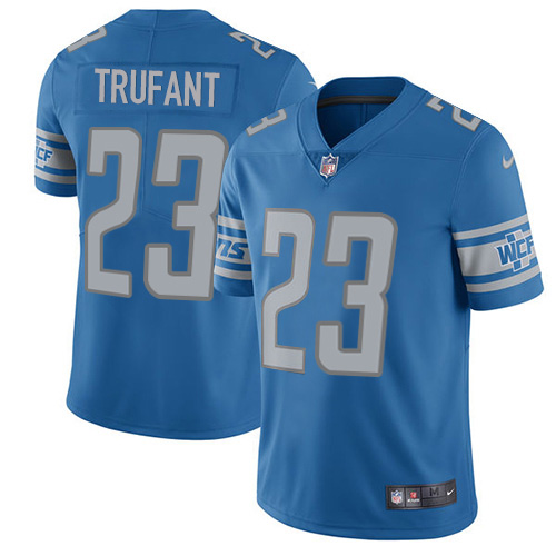 Personalized Lions #23 Desmond Trufant Blue Team Color Men’s Stitched NFL Untouchable Limited Jersey