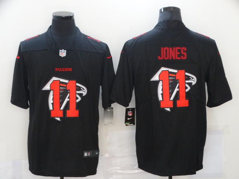 Personalized Falcons 11 Julio Jones Black Shadow Logo Limited Jersey
