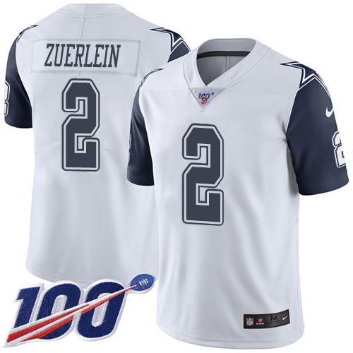 Personalized Cowboys #2 Greg Zuerlein White Men’s Stitched NFL Limited Rush 100th Season Jersey