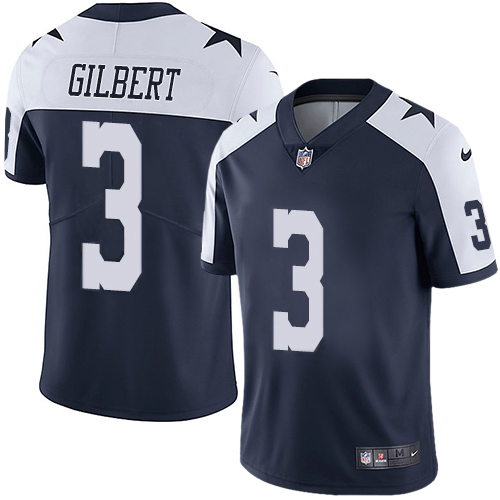Personalized Cowboys #3 Garrett Gilbert Navy Blue Thanksgiving Men’s Stitched NFL Untouchable Limited Throwback Jersey